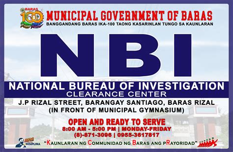 nbi - baras photos|NBI CLEARANCE CENTER – Municipality of Baras, .